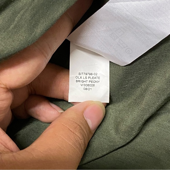 Banana Republic Shiny Twill Faux Wrap Midi Dress in Dark Umber Green XL - Picture 6 of 6